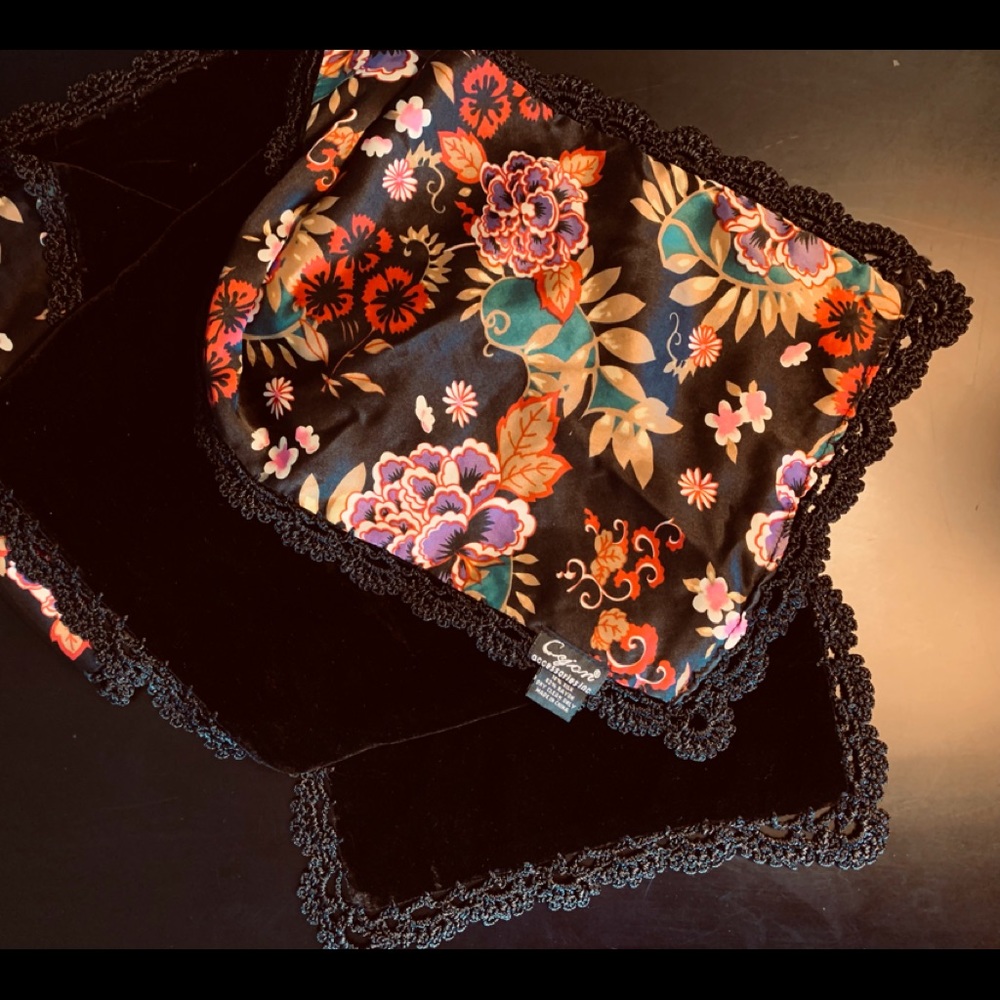 Black Velvet & Silk Satan Opera Scarf